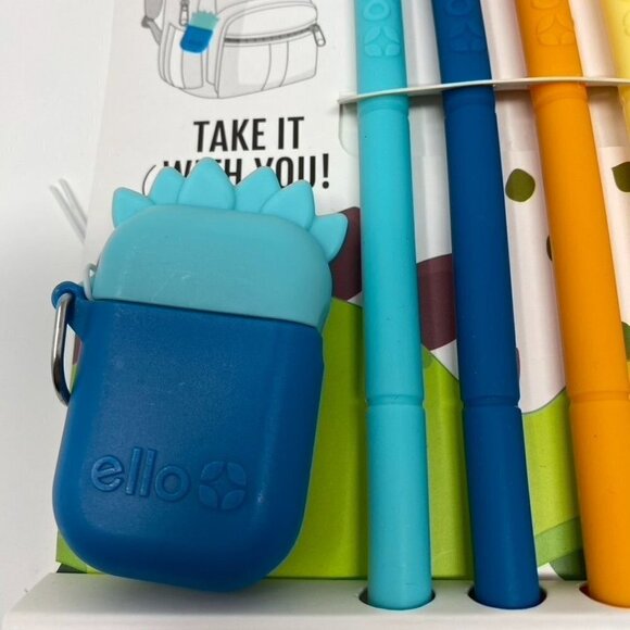Ello Kids Fold and Store Silicone Straw Set with Case - Picture 5 of 5